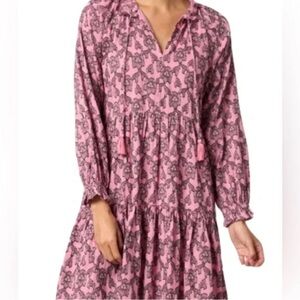 Roller Rabbit Pink Floral Long Sleeve Dress XL